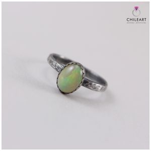 Opal z Etiopii i srebro - pierścionek 2888 - ChileArt